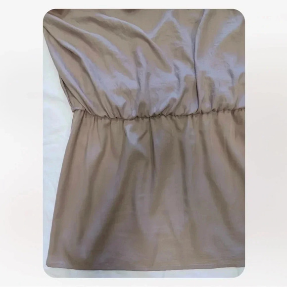 BCBGMaxAzria Margie Khaki Rouched Mini Tie Dress Size XS - Picture 9 of 12